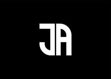 Monogram Harf JA Logo Tasarım Vektör Şablonu