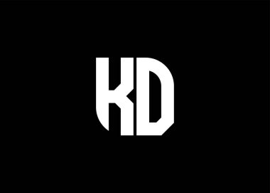 Monogram Harf KD Logo Tasarım vektör şablonu