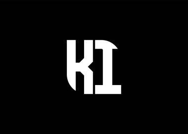 Monogram Harf KI Logo Tasarım vektör şablonu