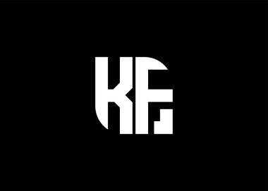 Monogram Harf KF Logo Tasarım vektör şablonu.