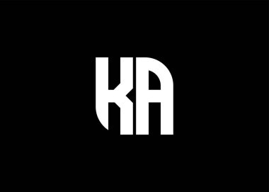 Monogram Harf KA Logo Tasarım vektör şablonu.