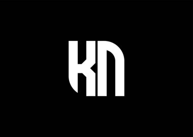 Monogram Harf KN Logo Tasarım vektör şablonu.