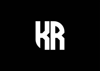 Monogram Harf KR Logo Tasarım vektör şablonu