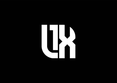  Monogram Harf LX Logo Tasarım vektör şablonu.