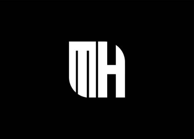Monogram Harf MH Logo Tasarım vektör şablonu