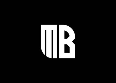Monogram Harf MB Logo Tasarım Vektör Şablonu