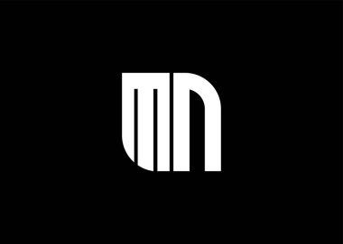 Monogram Harf MN Logo Tasarım vektör şablonu
