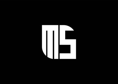  Monogram Harf MS Logo Tasarım vektör şablonu