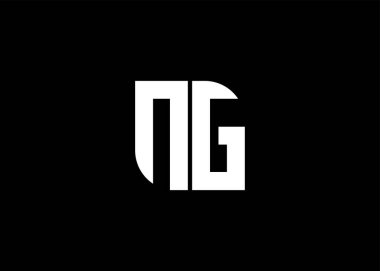 Monogram Harf NG Logo Tasarım Vektör Şablonu.