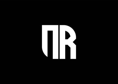 Monogram Harf NR Logo Tasarım Vektör Şablonu.