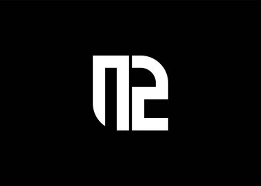 Monogram Harfi NZ Logo Tasarım Şablonu.