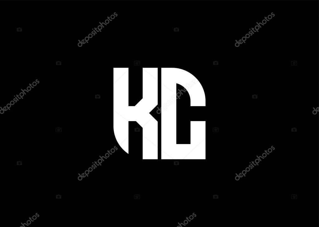 Monogram Letter KC Logo Design vector template