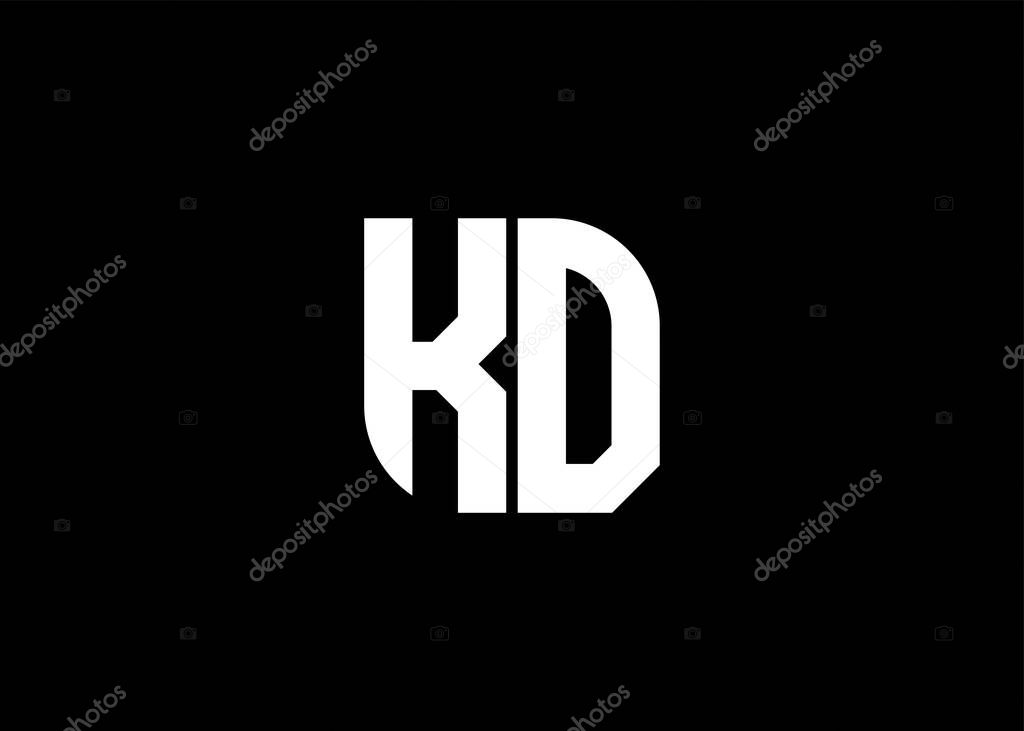 Monogram Letter KD Logo Design vector template