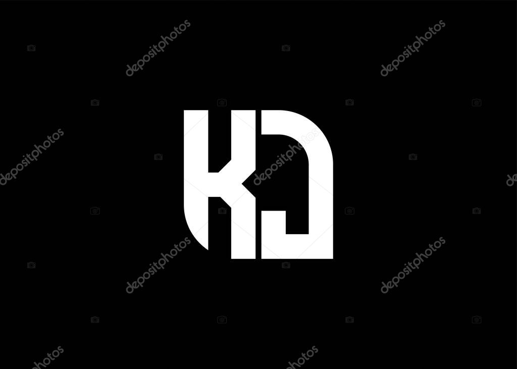 Monogram Letter KJ Logo Design vector template