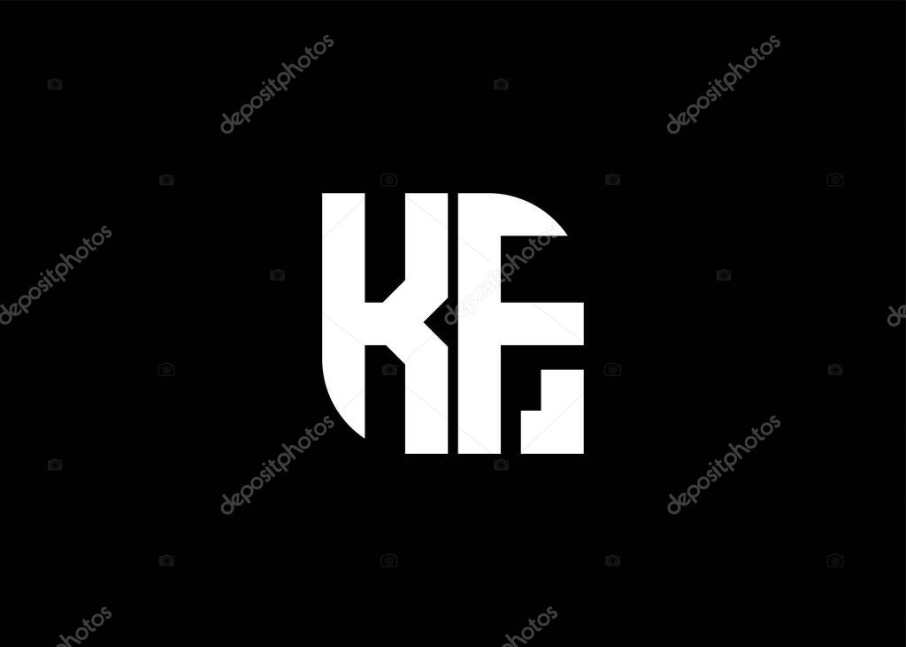 Monogram Letter KF Logo Design vector template.
