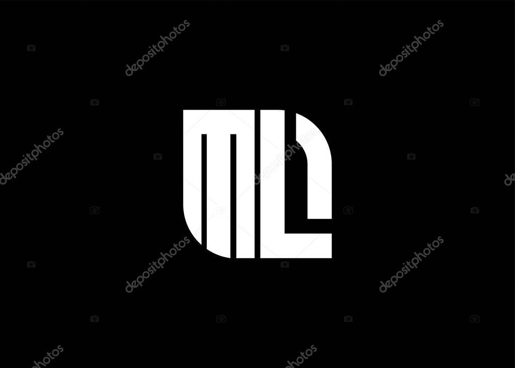 Monogram Letter ML Logo Design vector template