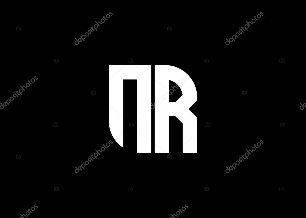 Monogram Letter NR Logo Design vector template.