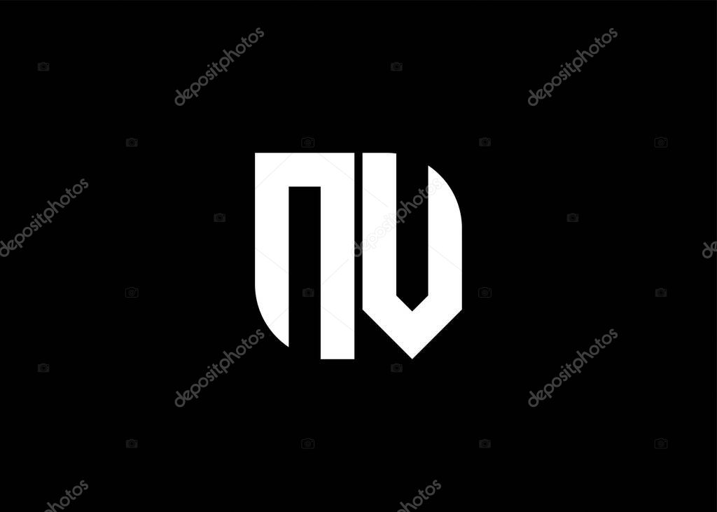 Monogram Letter NV Logo Design vector template