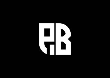  Monogram Harf PB Logo Tasarım Vektör Şablonu.