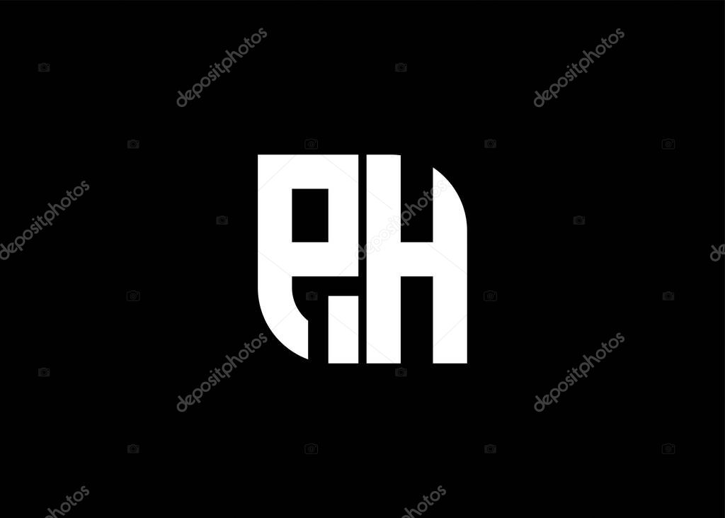 Monogram Letter PH Logo Design vector template