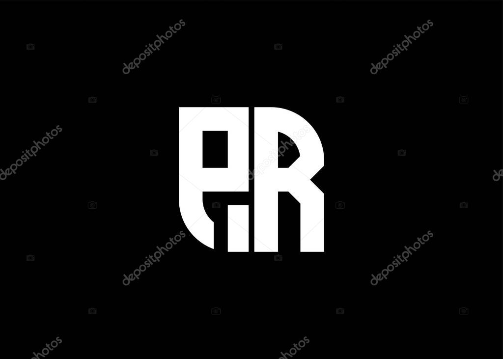 Monogram Letter PR Logo Design vector template