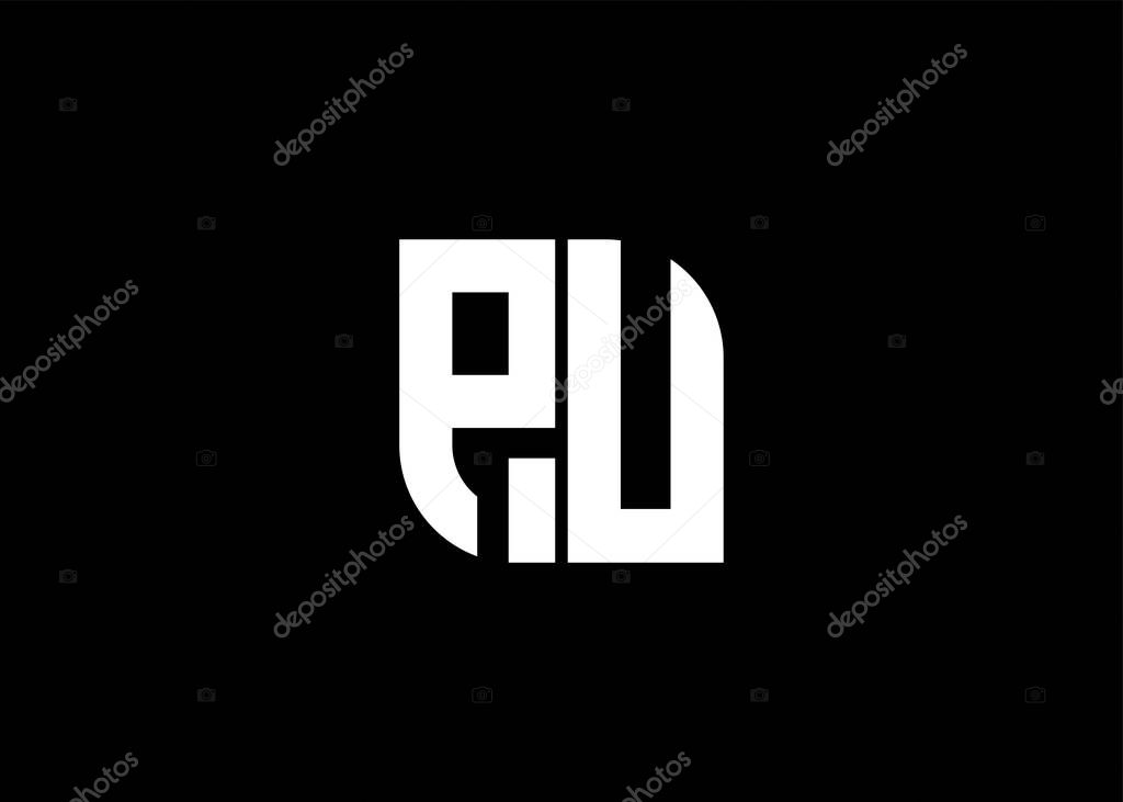 Monogram Letter PU Logo Design vector template