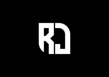 Monogram Harf RJ Logo Tasarım vektör şablonu.