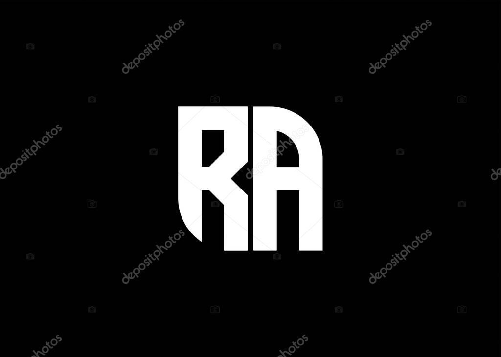 Monogram Letter RA Logo Design vector template.