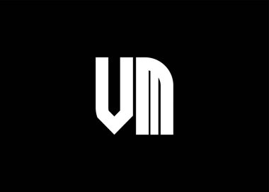Monogram Harf VM Logo Tasarım Vektör Şablonu