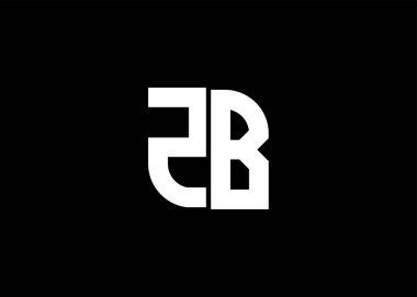 Monogram Harfi ZB Logo Tasarım Vektör Şablonu.