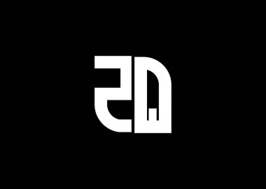 Monogram Harfi ZQ Logo Tasarım Şablonu
