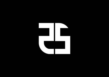 Monogram Harfi ZS Logo Tasarım Vektör Şablonu.