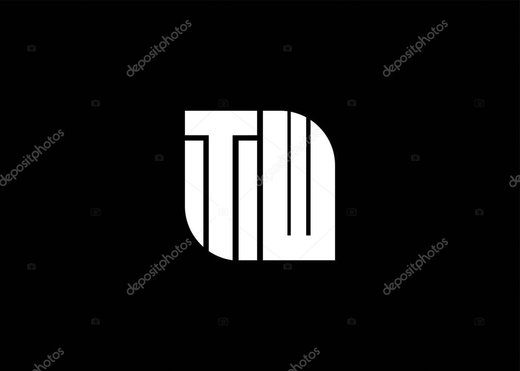 Monogram Letter TW Logo Design vector template