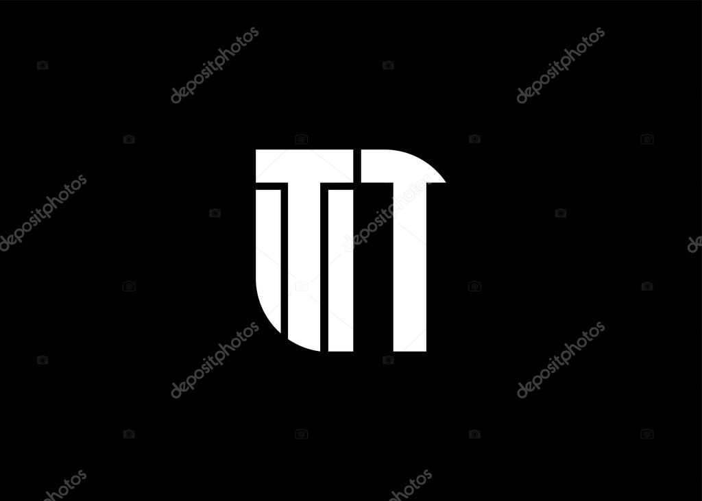 Monogram Letter TT Logo Design vector template.