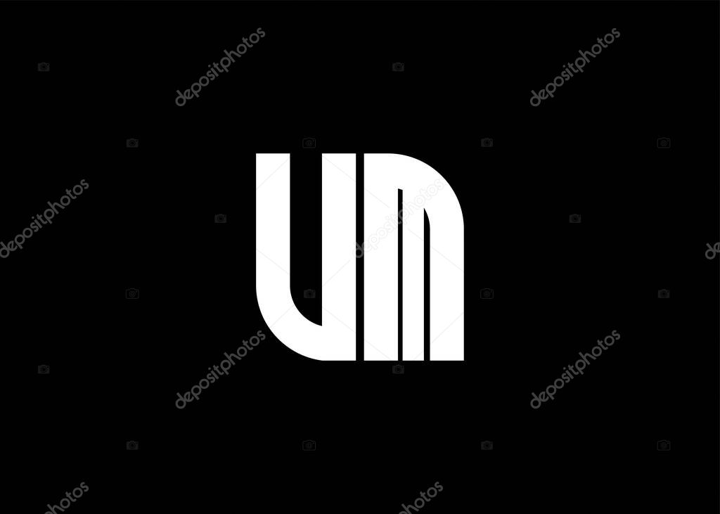 Monogram Letter UM Logo Design vector template.