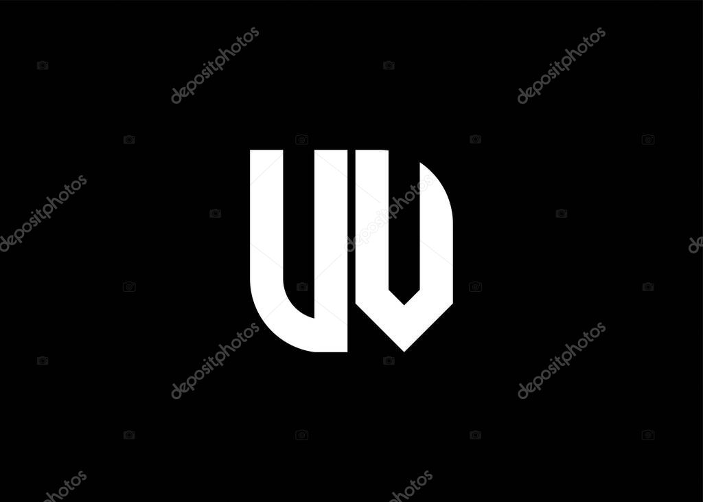 Monogram Letter UV Logo Design vector template