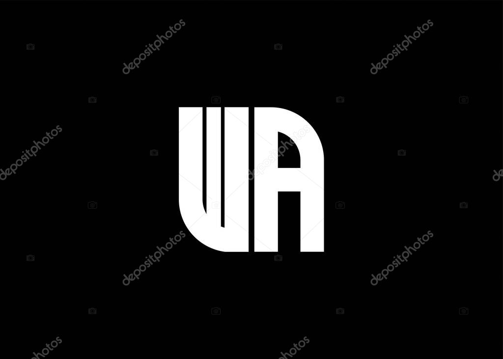 Monogram Letter WA Logo Design vector template