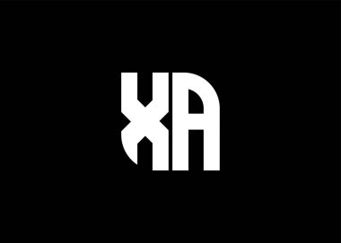 Monogram Harf XA Logo Tasarım Vektör Şablonu
