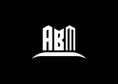 ABM Harf Logosu Yaratıcı Siyah Arkaplan Tasarımı