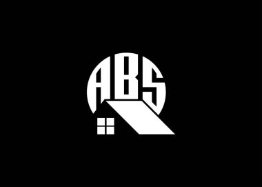 Emlak Harfi ABS Monogram Vektör Logosu. Ev ya da Bina Biçimi ABS logosu