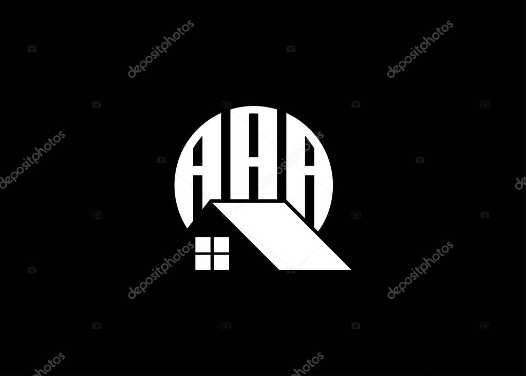Real Estate Letter AAA Monogram Vector Logo.Home Or Building Shape AAA Logo