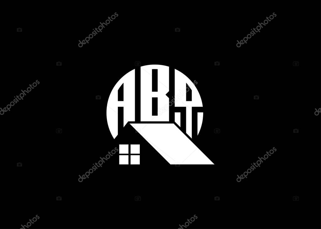 Real Estate Letter ABQ Monogram Vector Logo.Home Or Building Shape ABQ logo