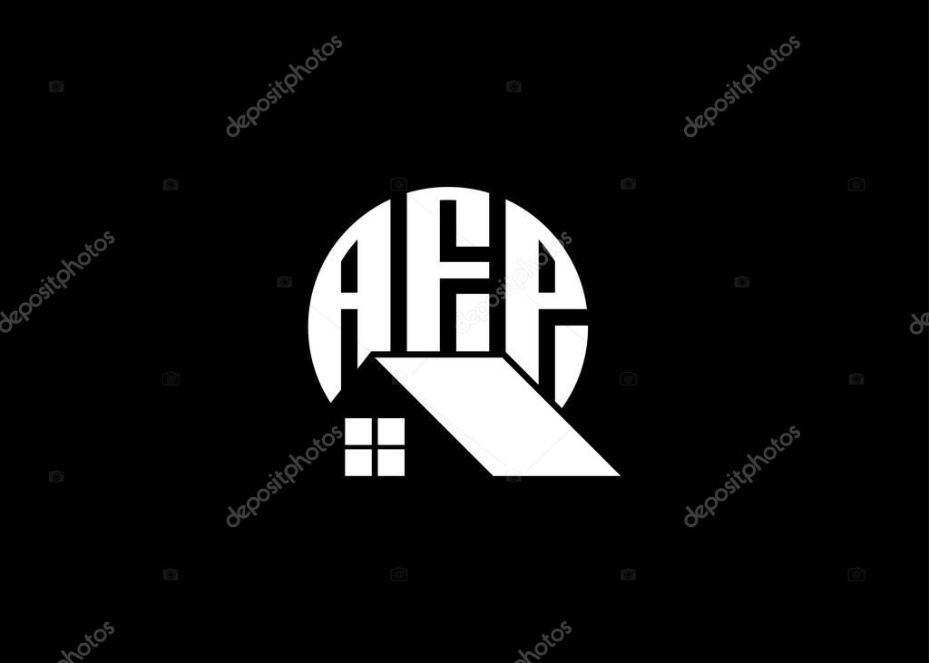 Real Estate Letter AFP Monogram Vector Logo.Home Or Building Shape AFP Logo.