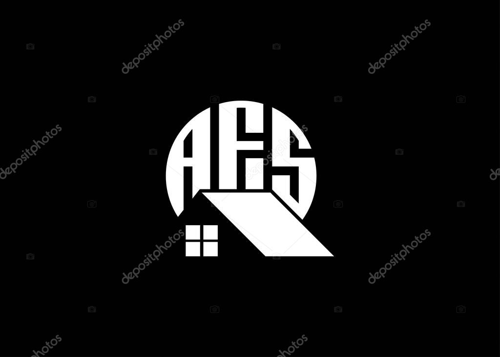 Real Estate Letter AFS Monogram Vector Logo.Home Or Building Shape AFS Logo.