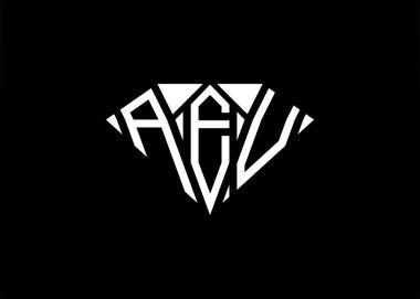  Modern harf A E V elmas şekilli logo ve ilk monogram A E V harfli logo vektör şablonu.