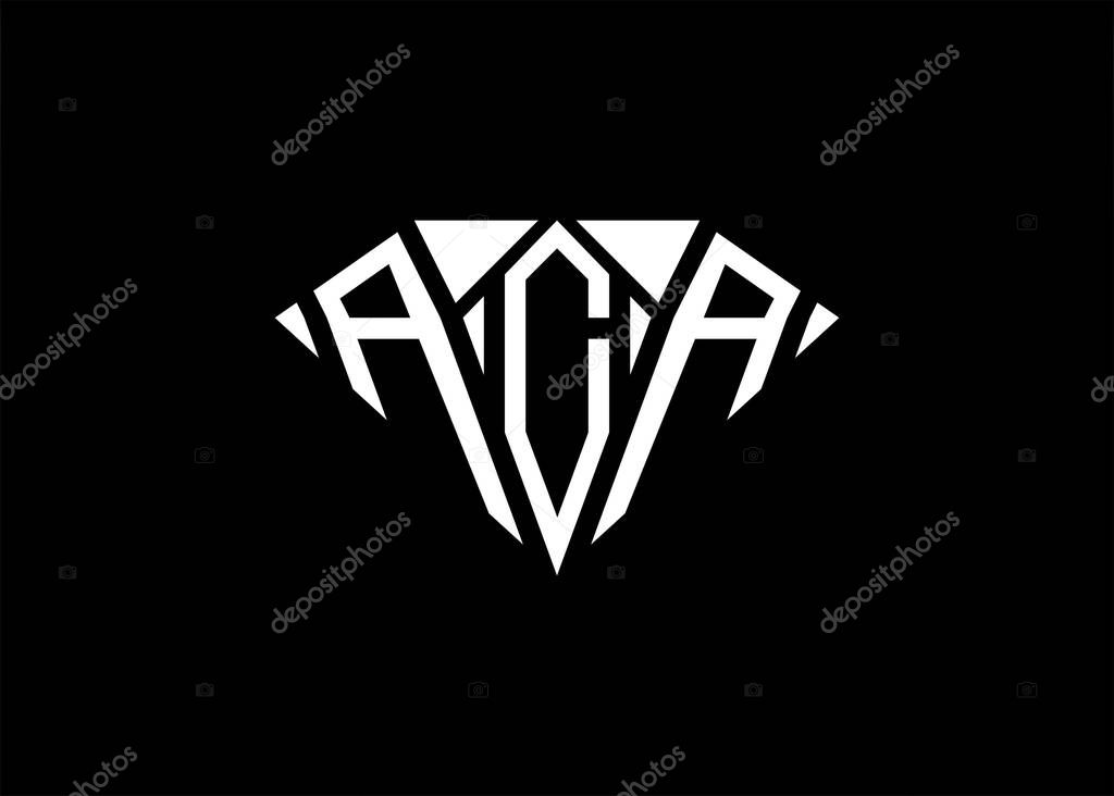 Modern letter A C A diamond shape logo And initial monogram A C Z letter logo vector template