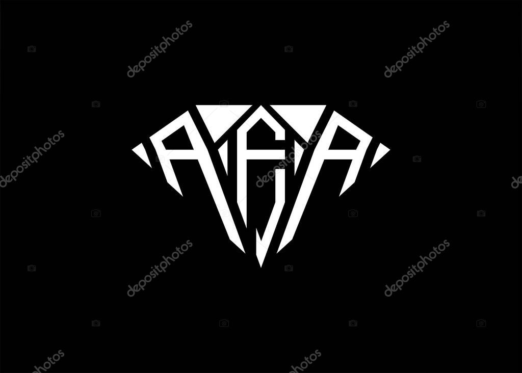 Modern letter A F A diamond shape logo And initial monogram A F A letter logo vector template