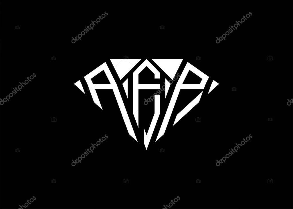Modern letter A F P diamond shape logo And initial monogram A F P letter logo vector template.