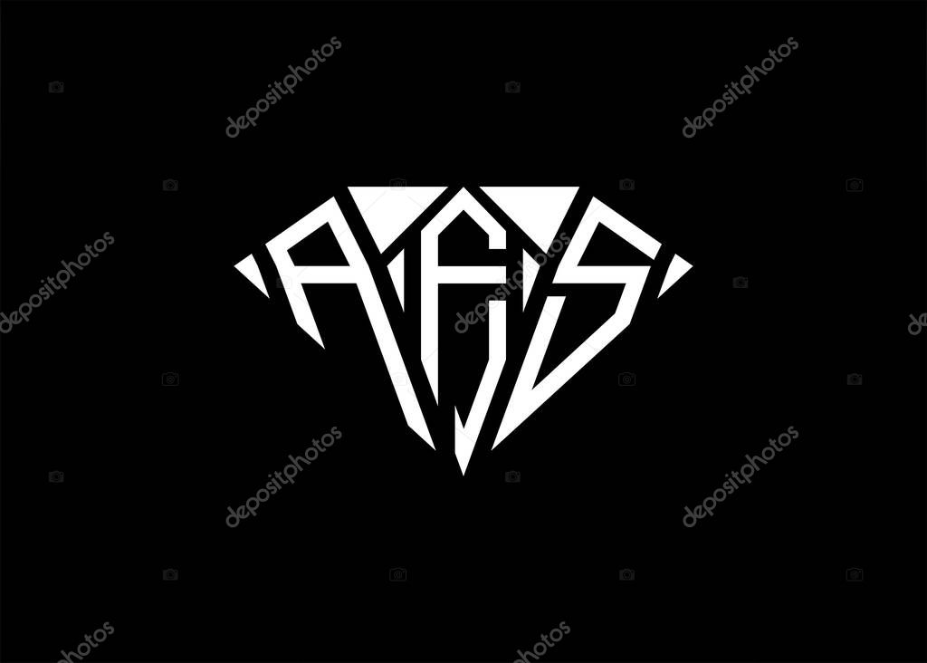 Modern letter A F S diamond shape logo And initial monogram A F S letter logo vector template.