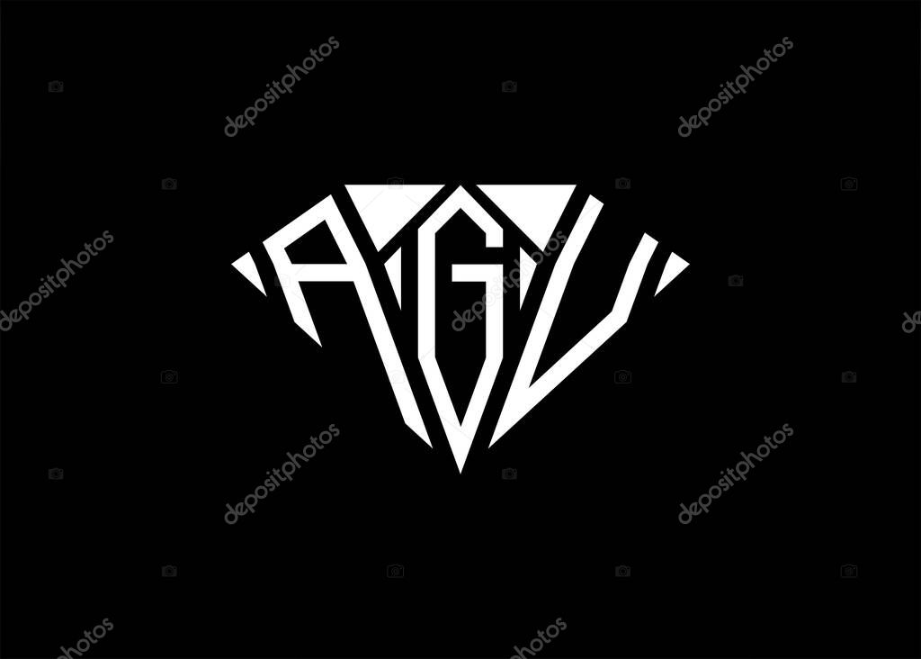 Modern letter A G F diamond shape logo And initial monogram A G F letter logo vector template.